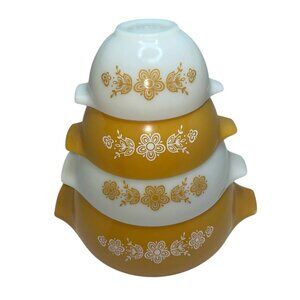 Vintage Pyrex Butterfly Gold Cinderella Nesting Bowl 440 Set of 4